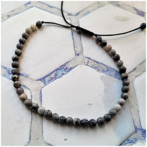 фото Браслет унисекс my lollipop trend из натурального камня диаметром 4 мм на веревке