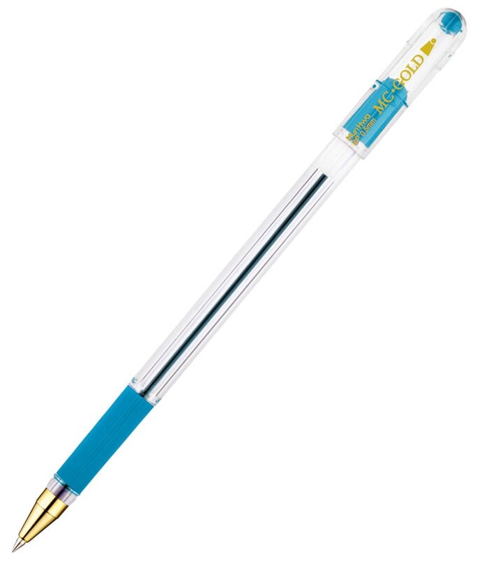 Ручка шариковая MunHwa MC Gold (0.3мм, голубой цвет чернил, масляная основа) 1шт. (BMC-12)