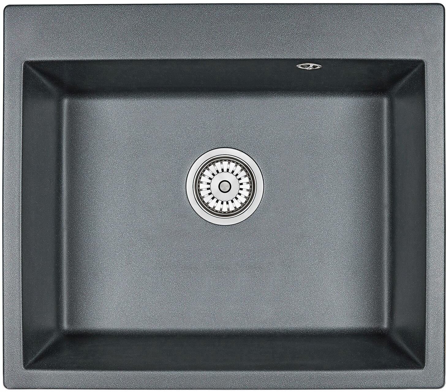 Кухонная мойка кварцевая Granula GR-6001 односекционная квадратная, врезная, чаша 540x410, цвет шварц (6001sv)