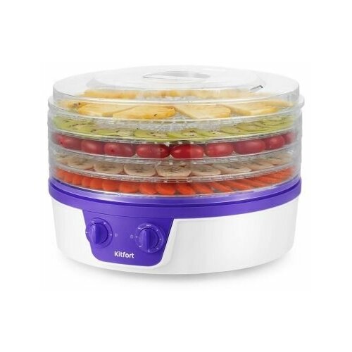 Сушилка для овощей и фруктов Kitfort КТ-1935-1 бело-фиолетовая 314000₽