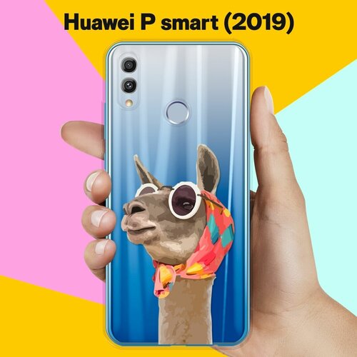 Силиконовый чехол Лама в очках на Huawei P Smart (2019)