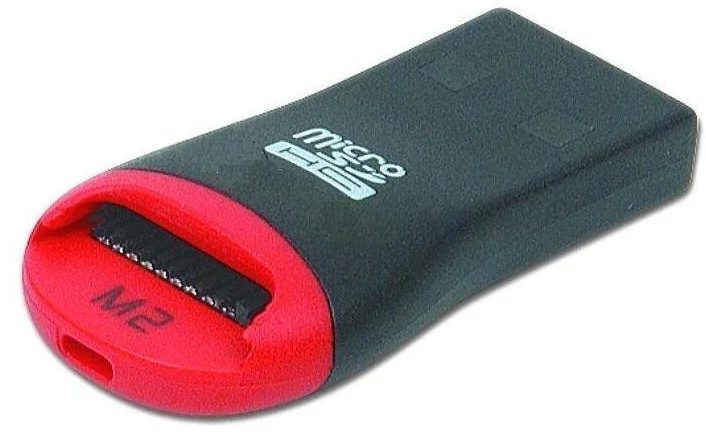 Картридер Orient USB 2.0 CR-012 black white red, для карт Micro SD
