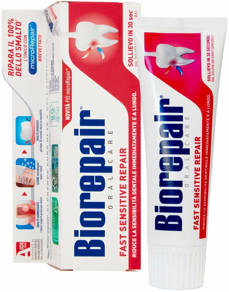 Зубная паста Biorepair Fast Sensitive Repair 75 мл