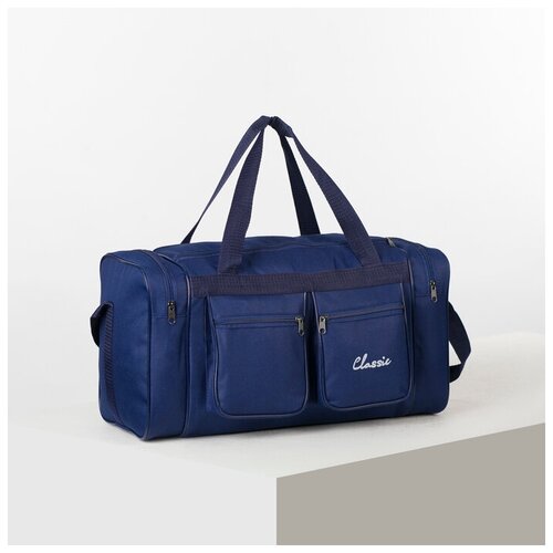Сумка спортивная SumkAMeN, 29х46 см, синий сумка спортивная отдел на молнии 3 наружных кармана отдел для обуви крепление на чемодан длинный ремень цвет красный