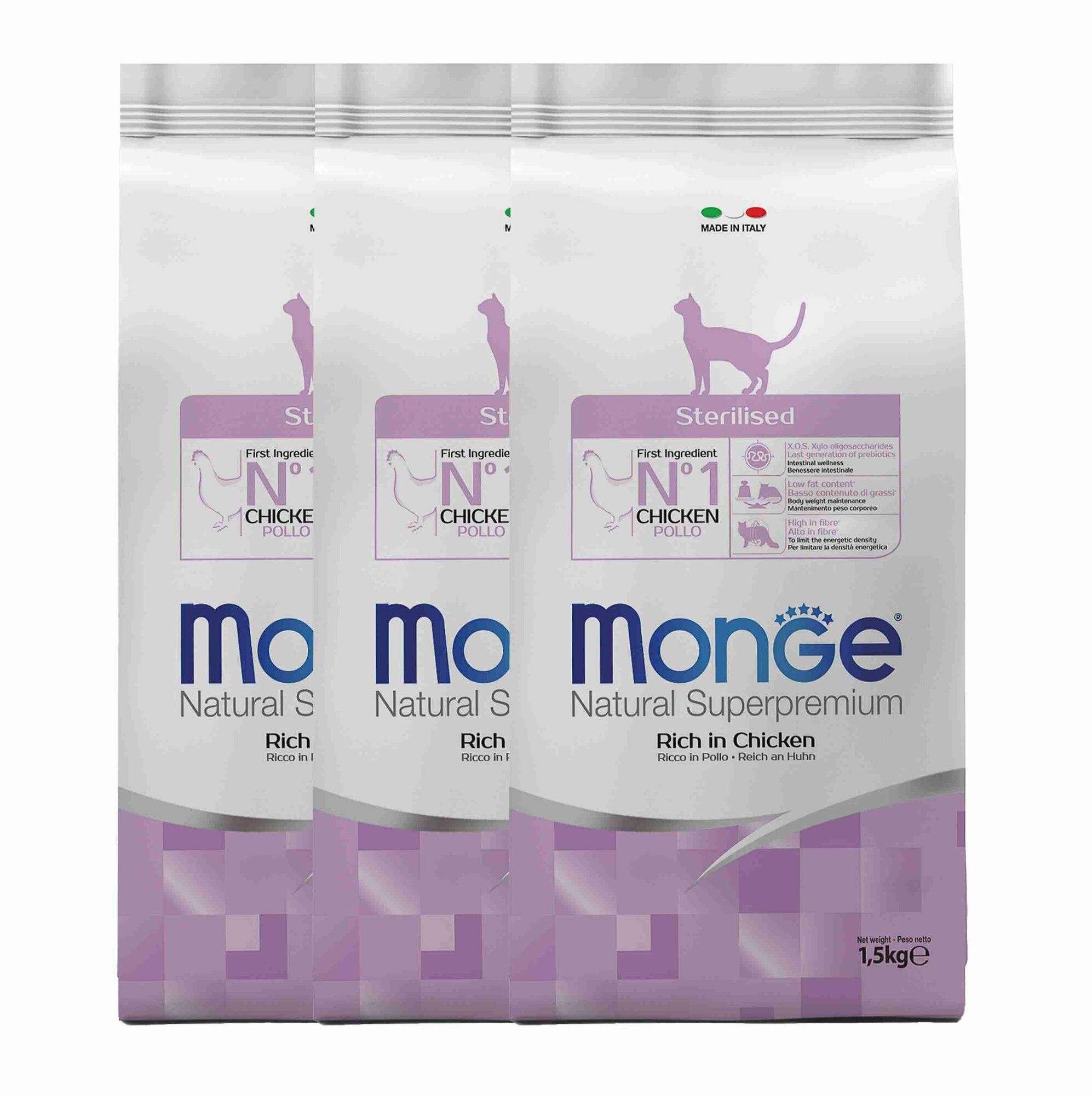 Monge Cat Sterilised корм для стерилизованных кошек 1,5 кг х 3 шт.