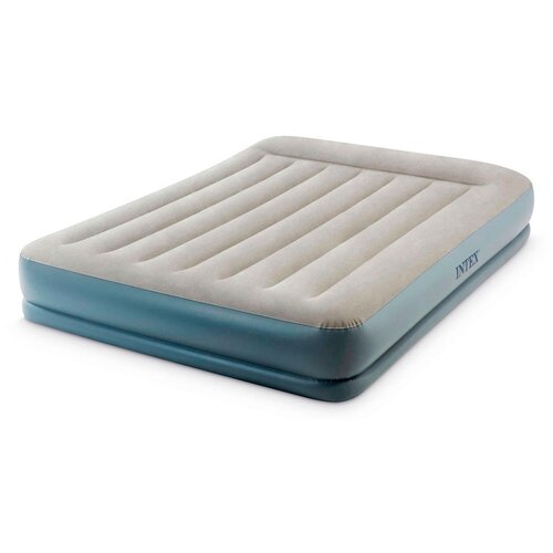 Двуспальная надувная кровать Intex 64118 Mid-Rise Airbed +насос (203х152х30см)