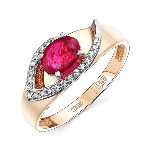 фото Золотое кольцо с синтетическим рубином vorobyeva