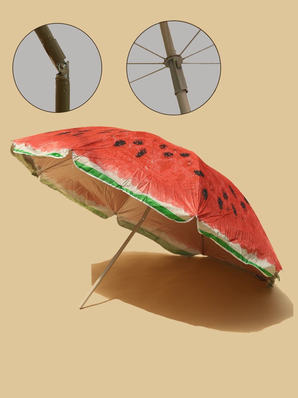 Зонт пляжный наклонный d 200 cм, h 200 см, п/э 170 t, 8 спиц, чехол, арт. SD200-12 - фотография № 2