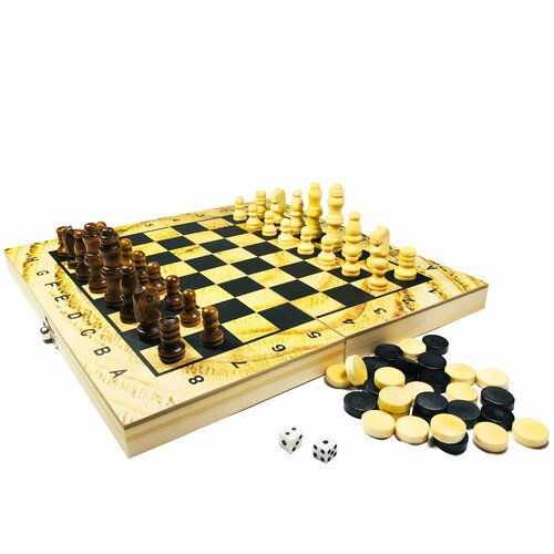 фото Шахматы, шашки, нарды, поле 24х24 см наша игрушка