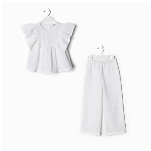 Комплект одежды Minaku, размер 36, белый комплект блузка и брюки для девочки minaku цвет белый рост 158 см