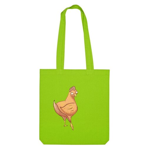 Сумка шоппер Us Basic, зеленый курица