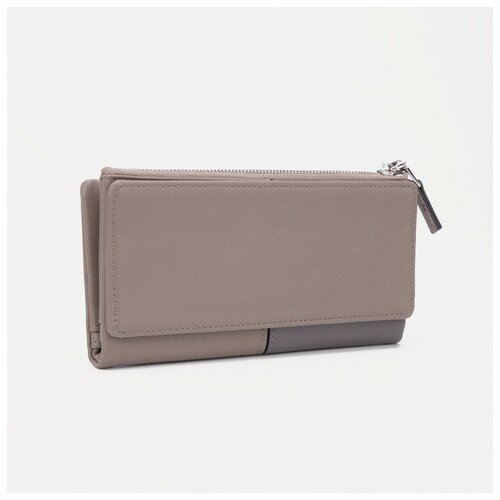 фото Кошелёк, 4 отдела, на кнопке, цвет серый нет бренда