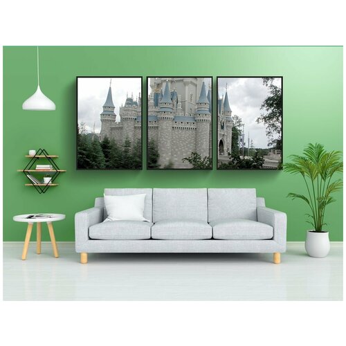 фото Набор модулных постеров для интерьера "волшебный замок, замок, королевство" 60x90 см. в тубусе, без рамки lotsprints