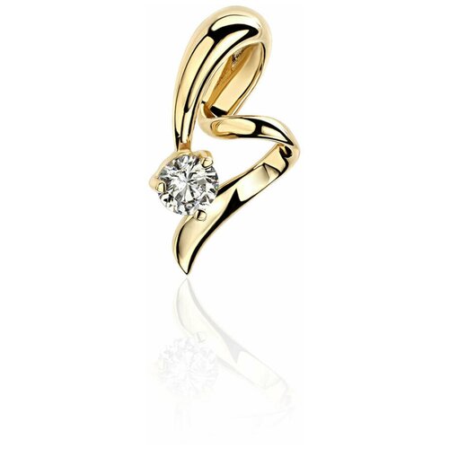 фото Подвеска из желтого золота 585 пробы с фианитом 01п1313801 эстет