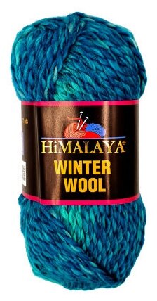 Пряжа Himalaya Winter wool, Цвет17 Синий Неоновый(5 мотков), акрил-80%, шерсть-20%