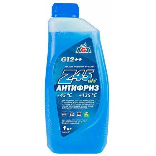 Антифриз Aga Z45 G12++ Готовый -45c Синий 1 Кг Aga305z (Допуск Для Электромобилей) AGA арт. AGA305Z