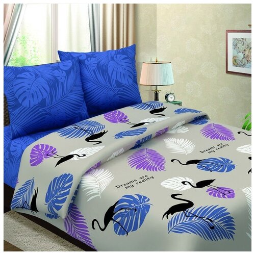 фото Постельное бельё 2сп макси традиция «тропикана», 175х217 см, 220х240 см, 70х70 см 2шт, бязь mikimarket