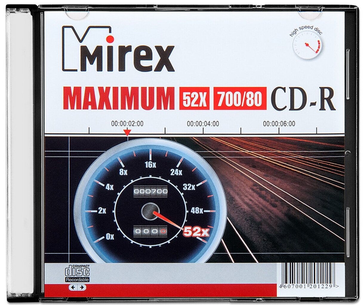 Диск CD-R Mirex 700 Mb, 52х, Maximum, Slim Case (1), (1/200)