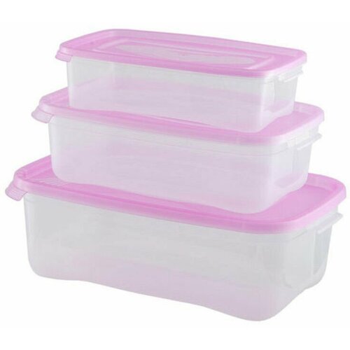 Комплект пищевых контейнеров 700 1200 и 2200 мл 1 набор пищевой пластик для обеда ланчей в школу для хранения любых продуктов в холодильнике и разогревания их в микроволновой печи 791₽