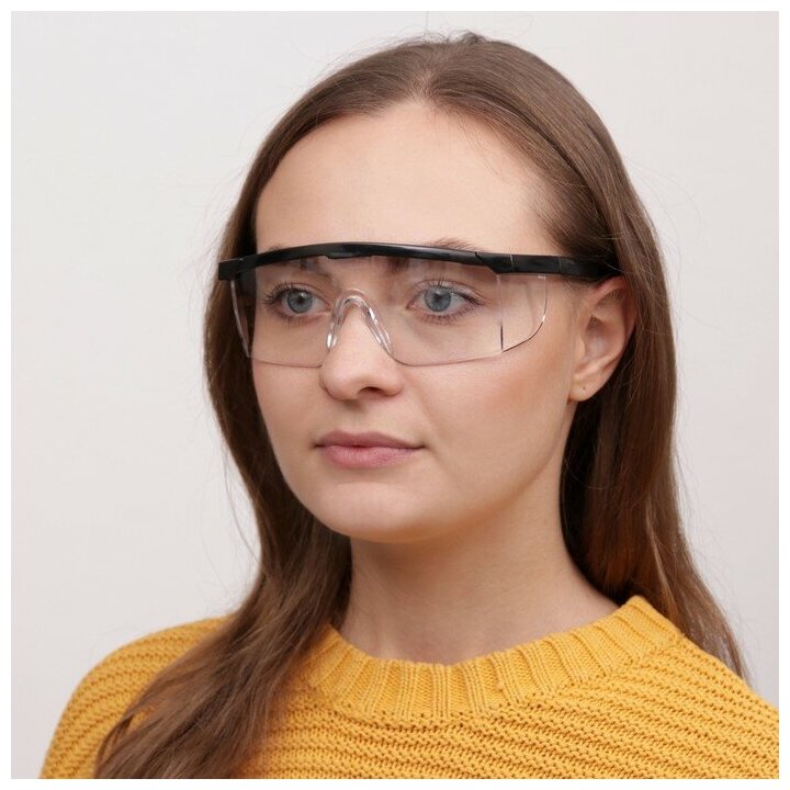 фото Очки защитные для мастера, регулируемые дужки, цвет чёрный