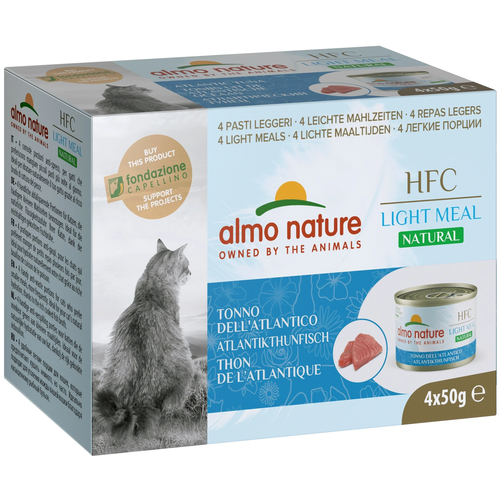 Влажный корм для кошек Almo Nature HFC, c атлантическим тунцом 4 шт. х 50 г