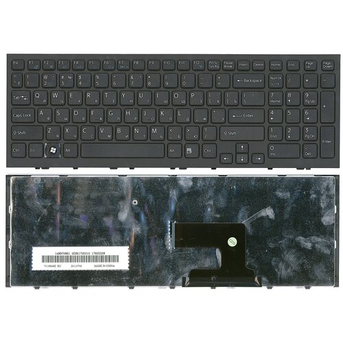 Клавиатура для ноутбука Sony Vaio VPCEH3L1E/W черная с рамкой
