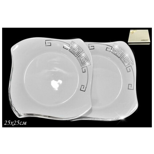 Набор из 2 тарелок 25см. в подарочной упаковке GIVANCHI PLATINUM Фарфор 108-010 118-108-010