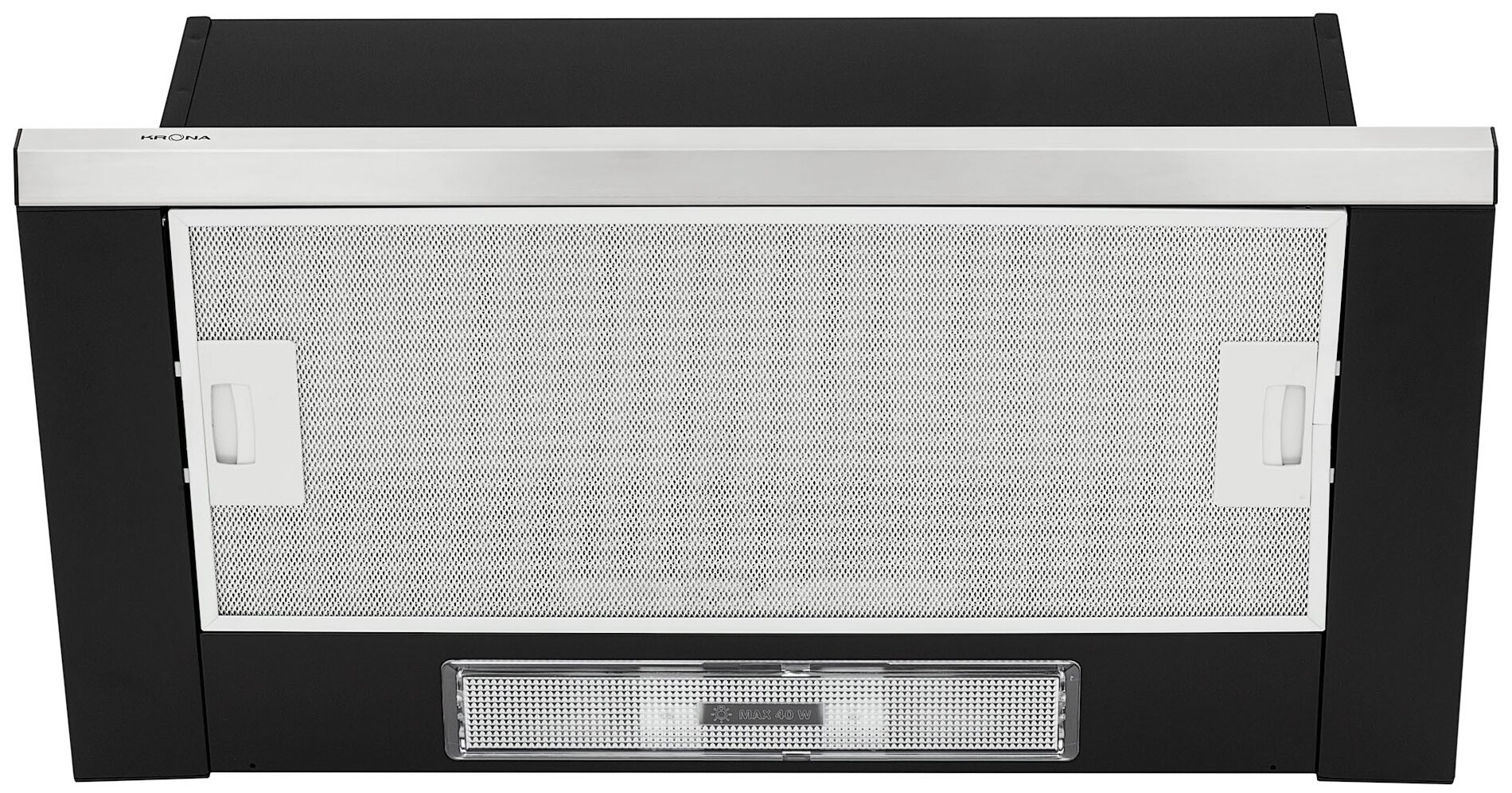 Встраиваемая вытяжка Krona Kamilla slim 600 black/inox (2 мотора)