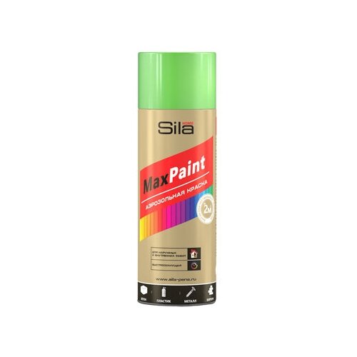 Sila HOME Max Paint, краска аэрозольная флуоресцентная, зеленый, 520мл SILF011