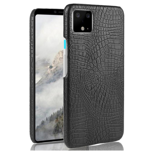 фото Чехол панель бампер mypads для google pixel 4 элегантный тонкий на пластиковой основе с дизайном под кожу крокодила черный