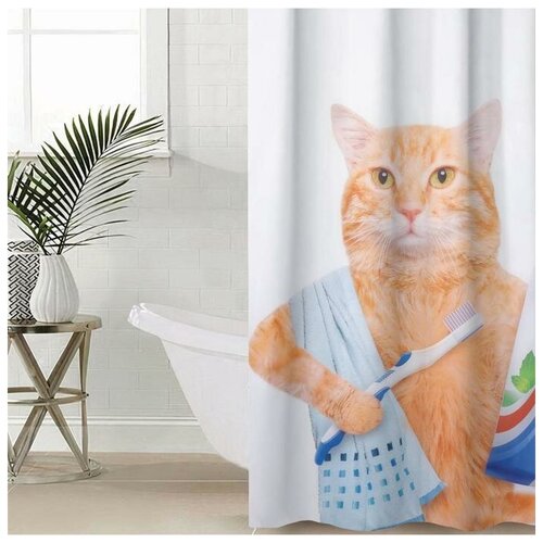 фото Сирень штора для ванной комнаты «ежедневные процедуры», 145×180 см, оксфорд