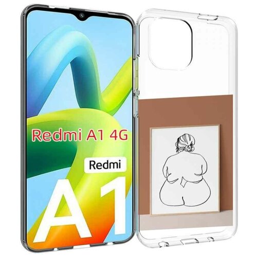 Чехол MyPads Body Positive Female Figure Line Art женский для Xiaomi Redmi A1 задняя-панель-накладка-бампер чехол задняя панель накладка бампер mypads body positive female figure line art женский для realme x7