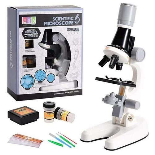 Детский микроскоп с лабораторией / Микроскоп детский (школьный) Scientific Microscope и набор для исследований