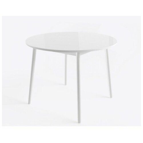 Стол раунд круглый D100(137х100) см, Белый/Белый выставочный образец - 1 шт