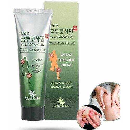 Массажный гель крем для суставов с глюкозамином лечебный Green Cactus Glucosamine Massage Body Cream 150 мл