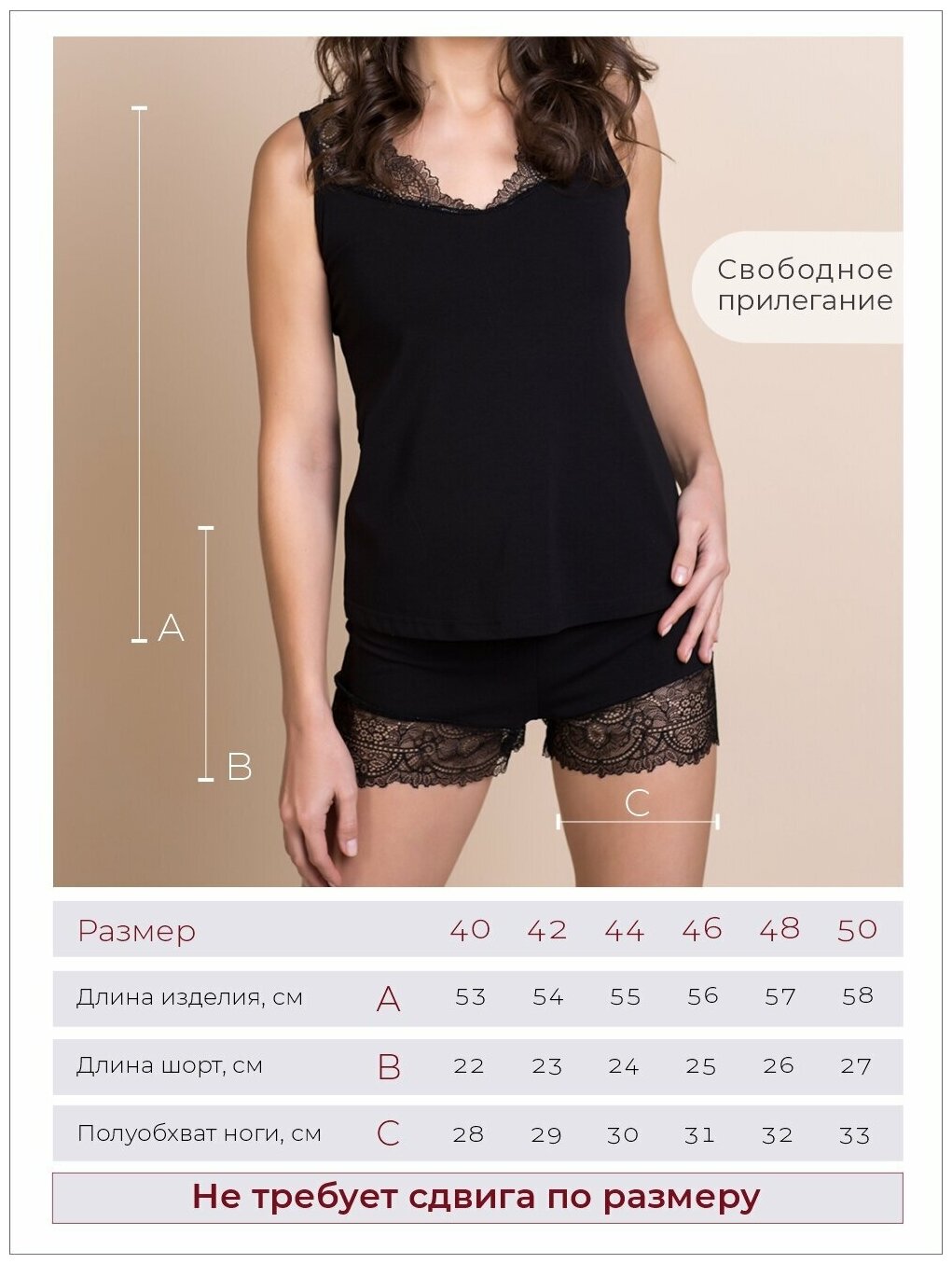 Пижама с шортами кружевная Mon Plaisir, арт.8718408, черный, размер 46 - фотография № 6
