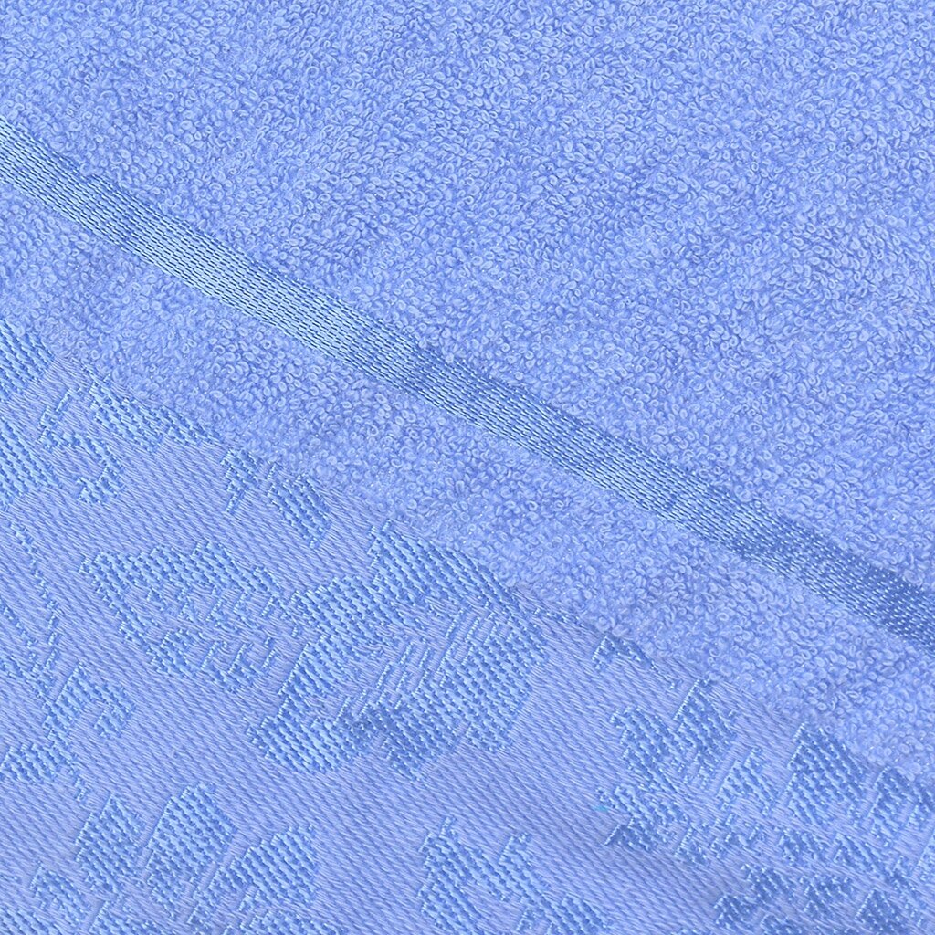 Полотенце махровое "Шарм" 70х130см, гладкокрашенное, 375г/м2, бледно-васильковый (Россия) - фотография № 4