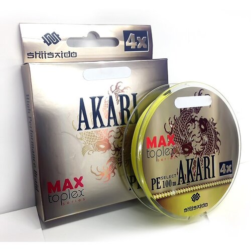 шнур плетеный shii saido akari 4x l 150 м d 0 083 мм test 3 17 кг yellow 10 100 Шнур плетеный Shii Saido Akari 4X, L-150 м, d-0,330 мм, test-15,86 кг, yellow/10/100/