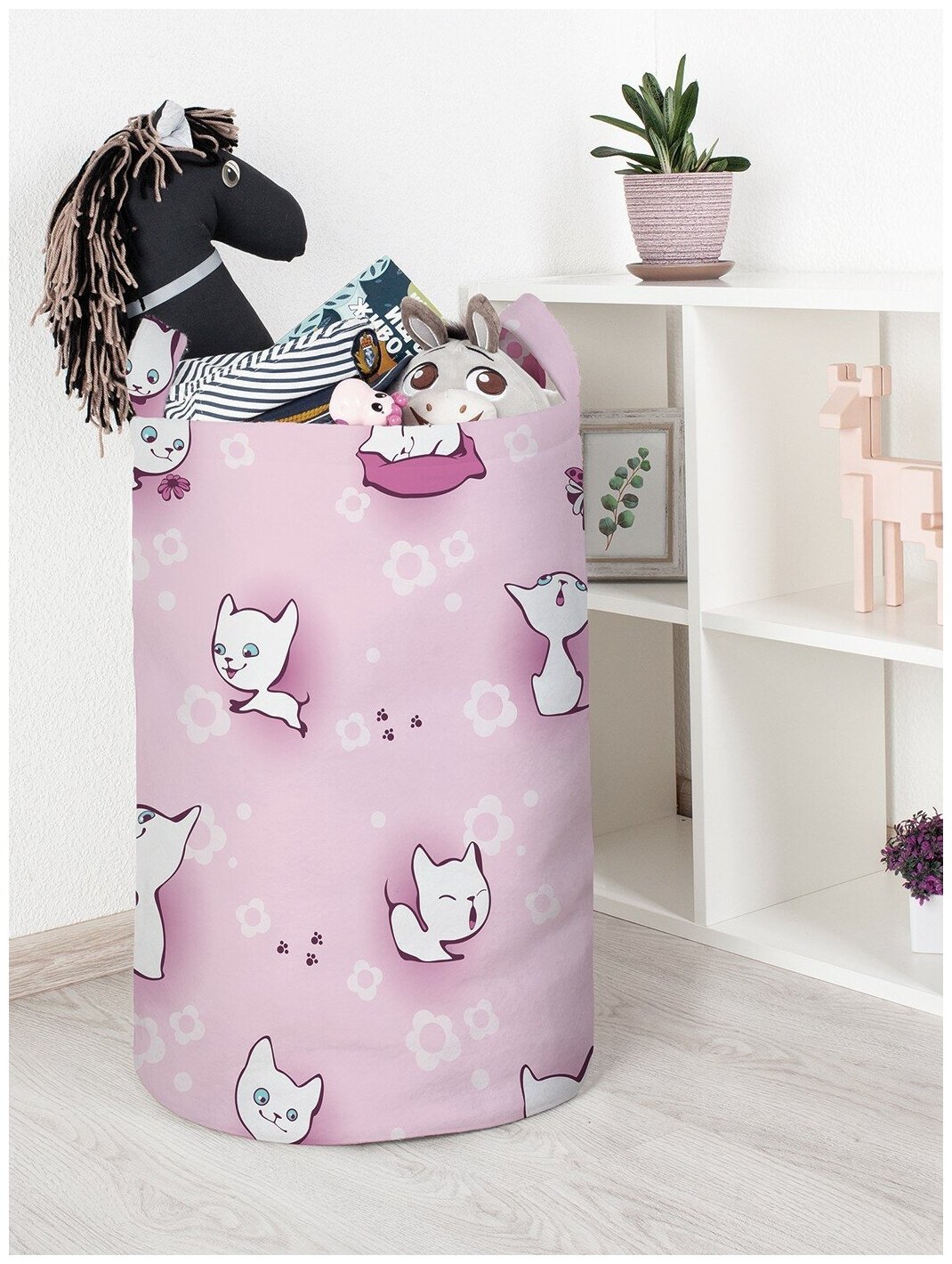 Корзина для игрушек JoyArty "Цветочные коты" 40x60 см