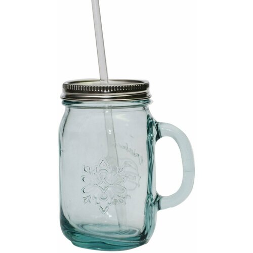 Кружка пивная San Miguel Банка, с крышкой, 550мл, 75х75х145мм, стекло, прозрачный