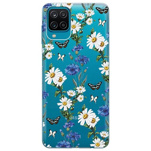 фото Ультратонкий силиконовый чехол-накладка для samsung galaxy a12 с 3d принтом "hello, camomiles" gosso