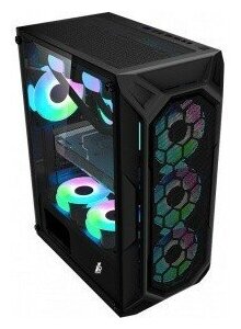 1STPLAYER Корпус Корпус FIREBASE X6 ATX, tempered glass 3x140mm & 1x120mm LED fans inc. X6-3G6P-1G6