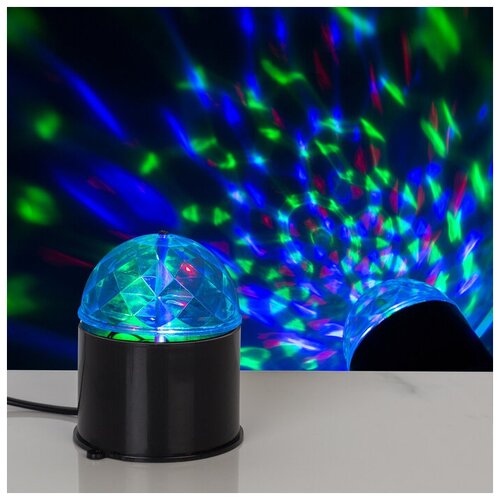 Luazon Lighting Световой прибор «Хрустальный шар» 7.5 см, свечение RGB, 220 В, чёрный