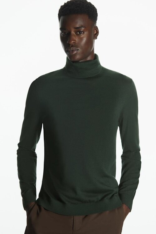 Пуловер COS, шерсть, средней длины, размер (52)XL, зеленый
