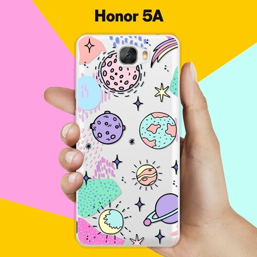 Силиконовый чехол на Honor 5A Узор из планет / для Хонор 5А