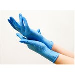 Перчатки медицинские Нитриловые смотровые Basic Soft, 50 пар/100 шт, цвет голубой - изображение
