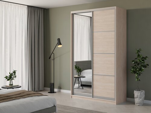 Изображение товара Шкаф-купе Матэрна для одежды Шамони светлый + зеркало 110х65х240 см