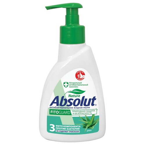 Мыло жидкое Absolut Алоэ, антибактериальное, с дозатором, 250мл