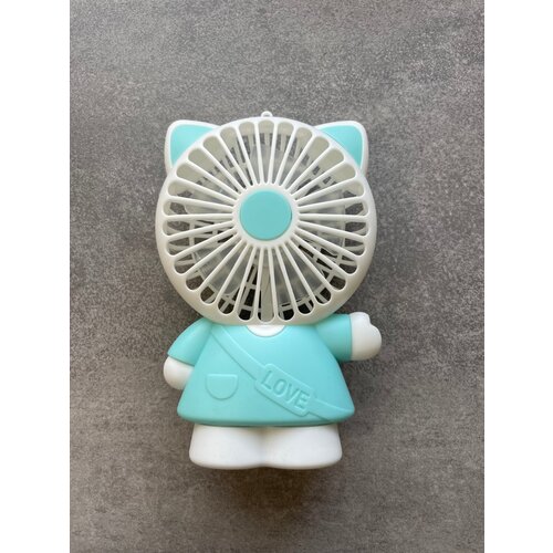 Вентилятор настольный мини беспроводной детский кошечка голубая 45000₽