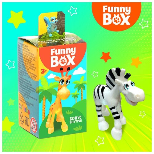 WOOW TOYS Игровой набор Funny Box «Зоопарк»: карточка, фигурка, лист наклеек